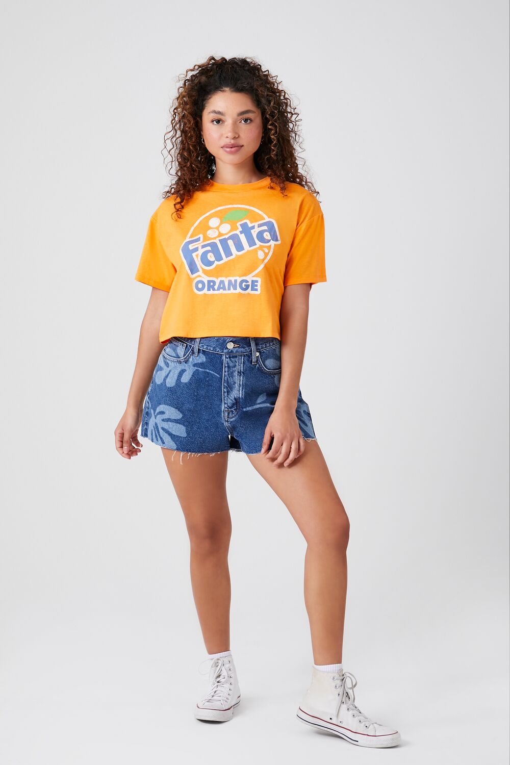Fanta Orange Graphic Crop Top