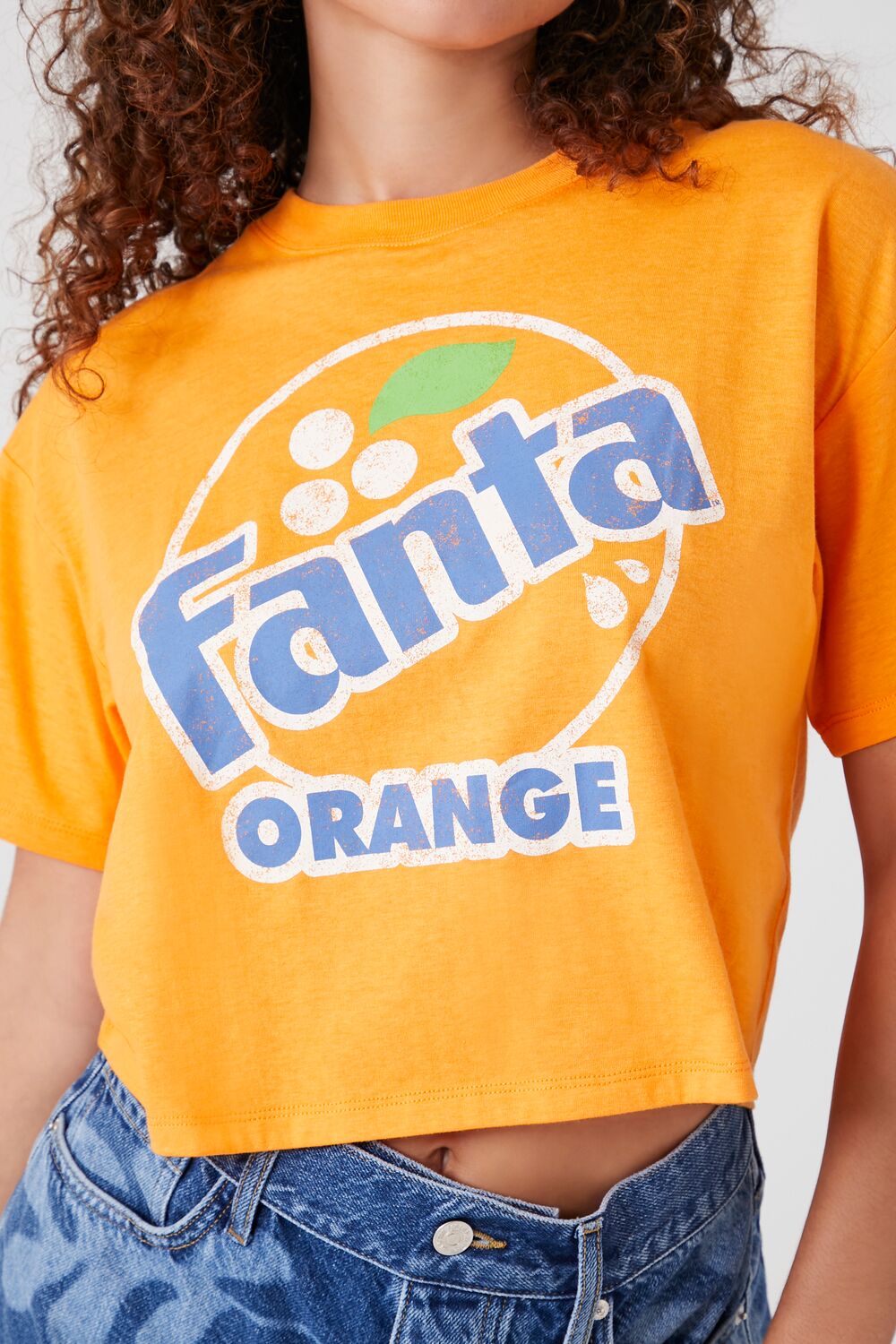 Fanta Orange Graphic Crop Top