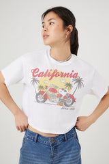 California Snoopy Graphic Cropped Tee