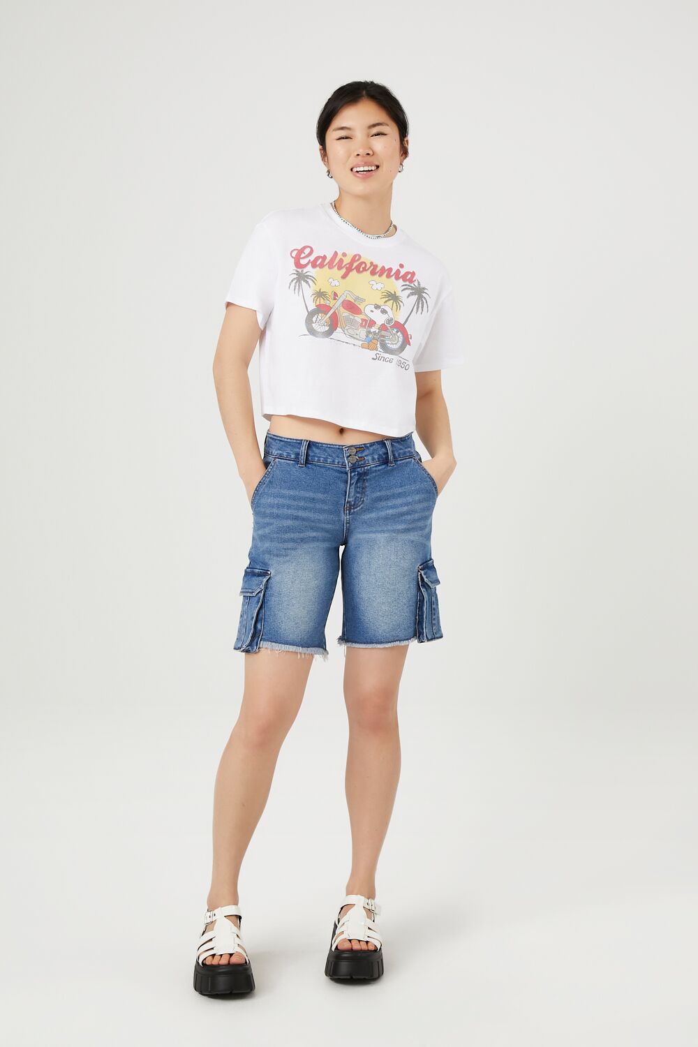 California Snoopy Graphic Cropped Tee