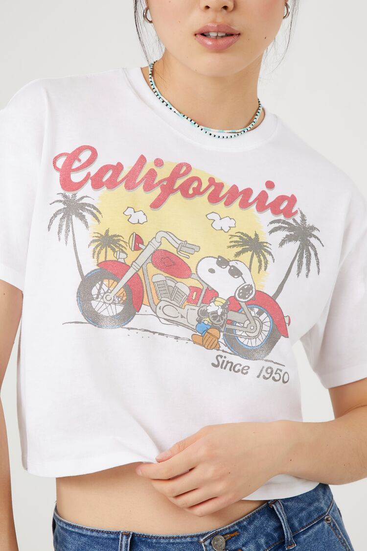 California Snoopy Graphic Cropped Tee