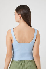 Sweater-Knit Cutout Cropped Tank Top