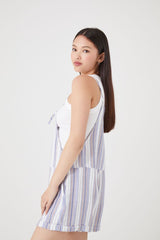 Striped Overall Shorts