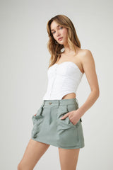 Twill A-Line Mini Skirt