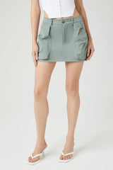 Twill A-Line Mini Skirt