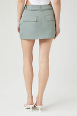 Twill A-Line Mini Skirt