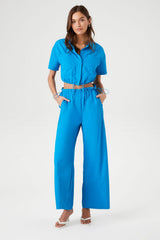 Toggle Drawstring Cropped Shirt