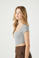 Ribbed Ruched Crop Top