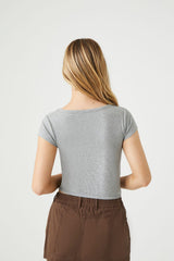 Ribbed Ruched Crop Top