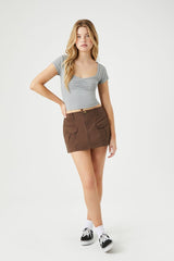 Ribbed Ruched Crop Top