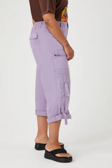 Plus Size Twill Cropped Cargo Pants