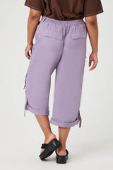 Plus Size Twill Cropped Cargo Pants