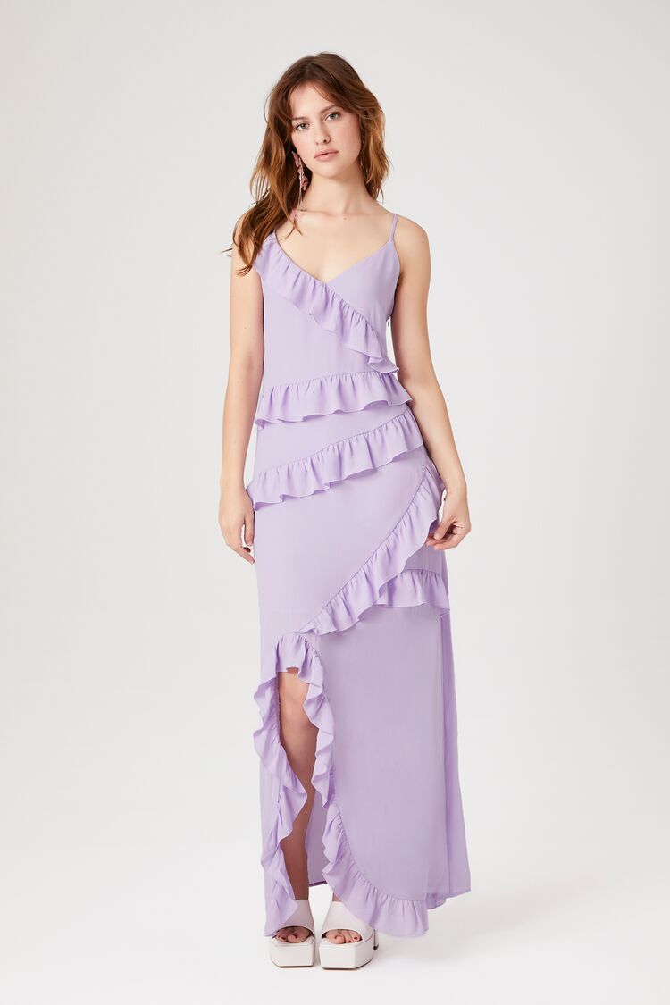 Asymmetrical Ruffle Maxi Dress
