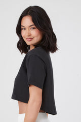 Cropped Cotton Crew Tee