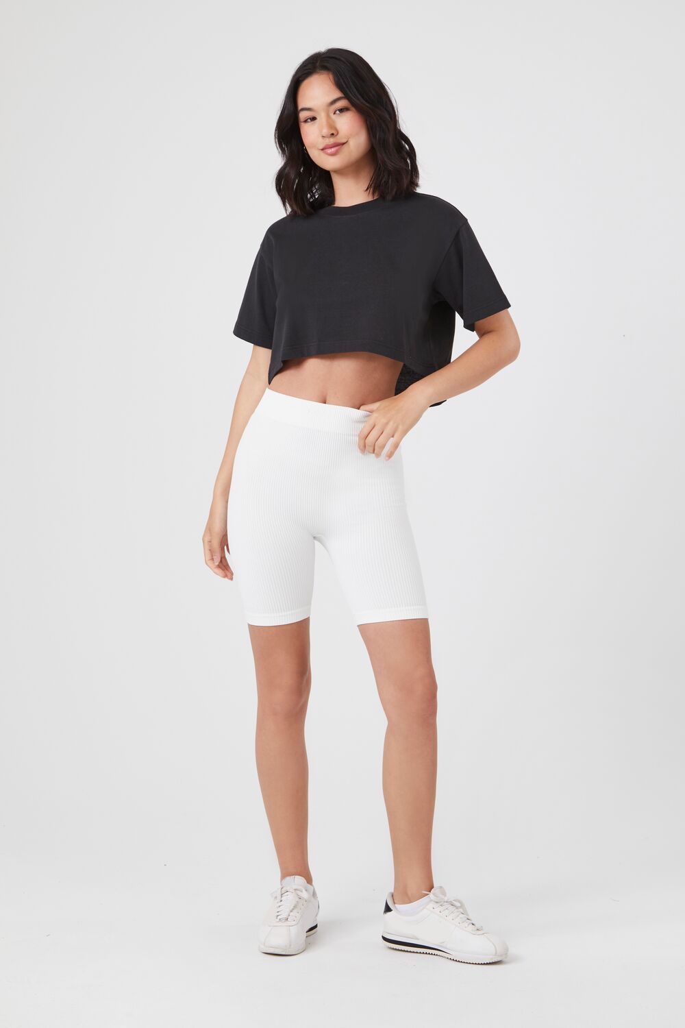 Cropped Cotton Crew Tee