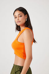 Cropped Rib-Knit Tank Top