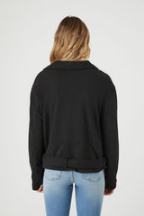 Asymmetrical French Terry Moto Jacket