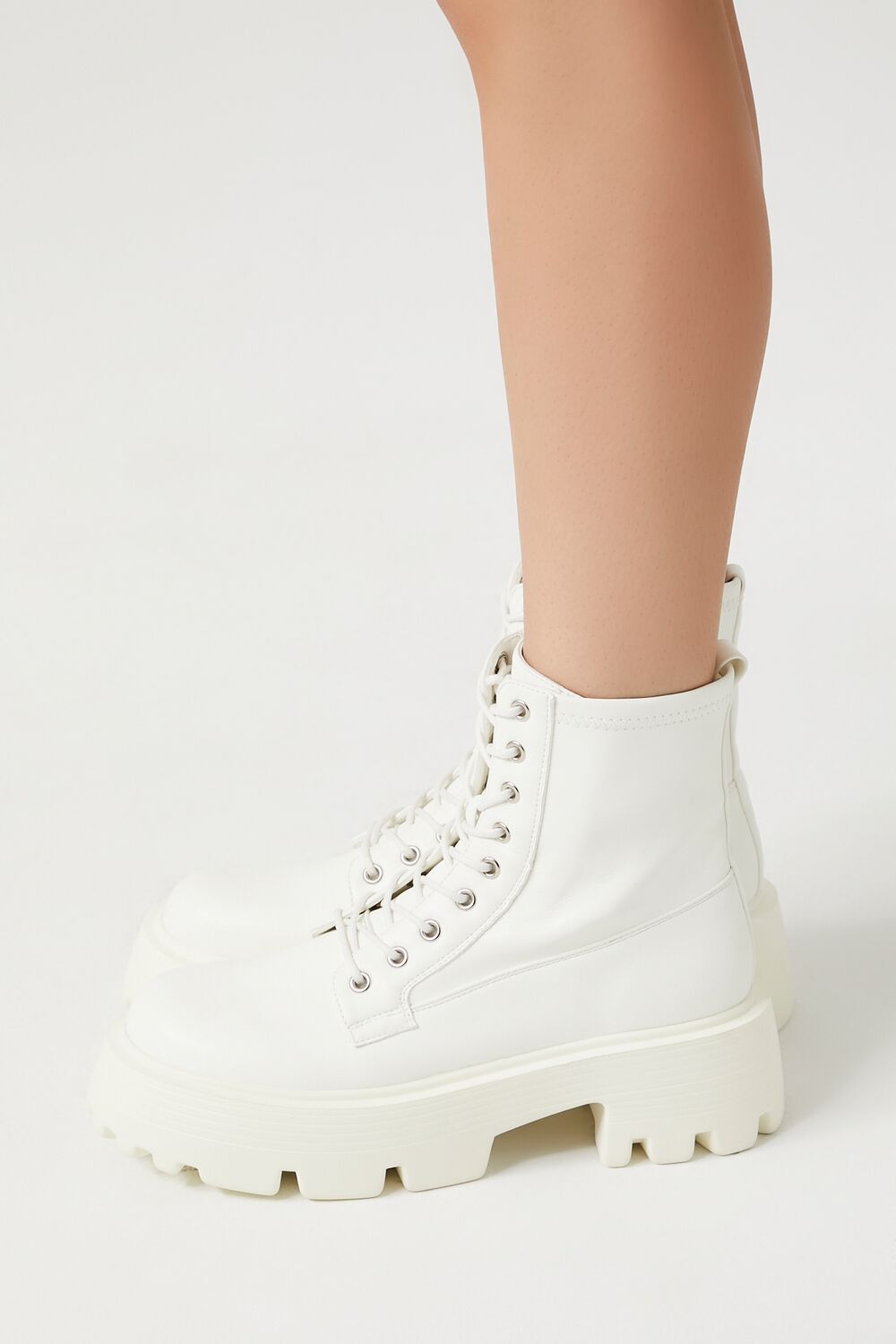 Faux Leather Lug-Sole Booties