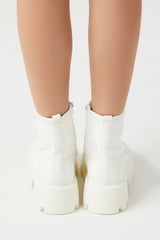 Faux Leather Lug-Sole Booties