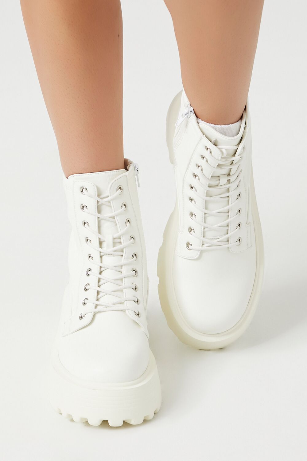 Faux Leather Lug-Sole Booties