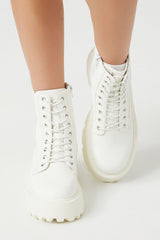 Faux Leather Lug-Sole Booties