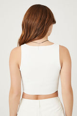 Sweater-Knit Sleeveless Crop Top
