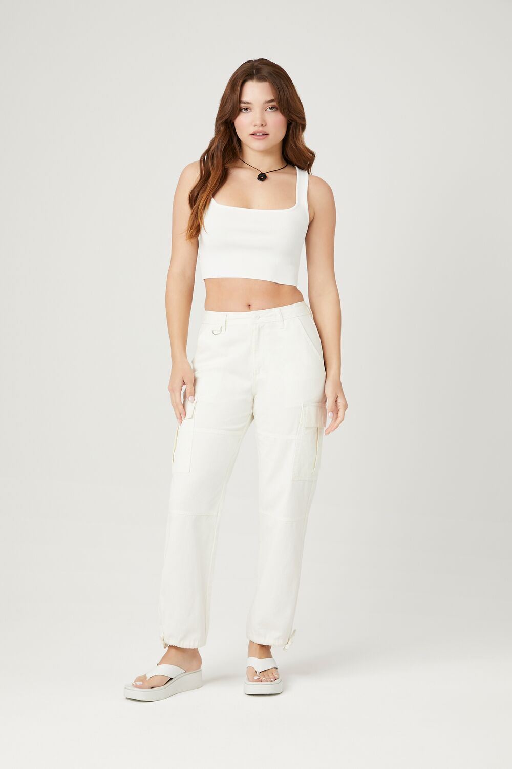 Sweater-Knit Sleeveless Crop Top