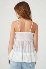 Sheer Mesh Ruffle Cami