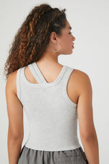 Ribbed Knit Cutout Tank Top