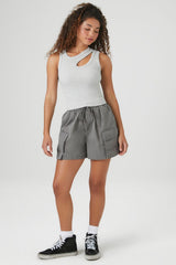 Ribbed Knit Cutout Tank Top