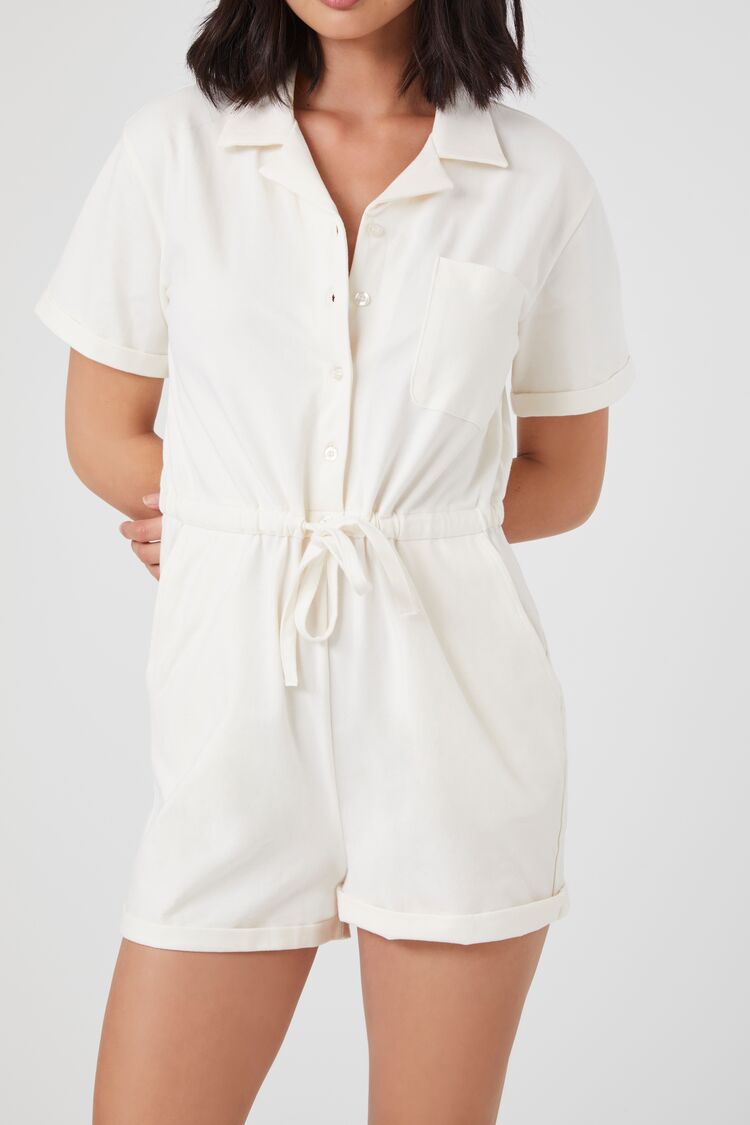 Tie-Waist Shirt Romper