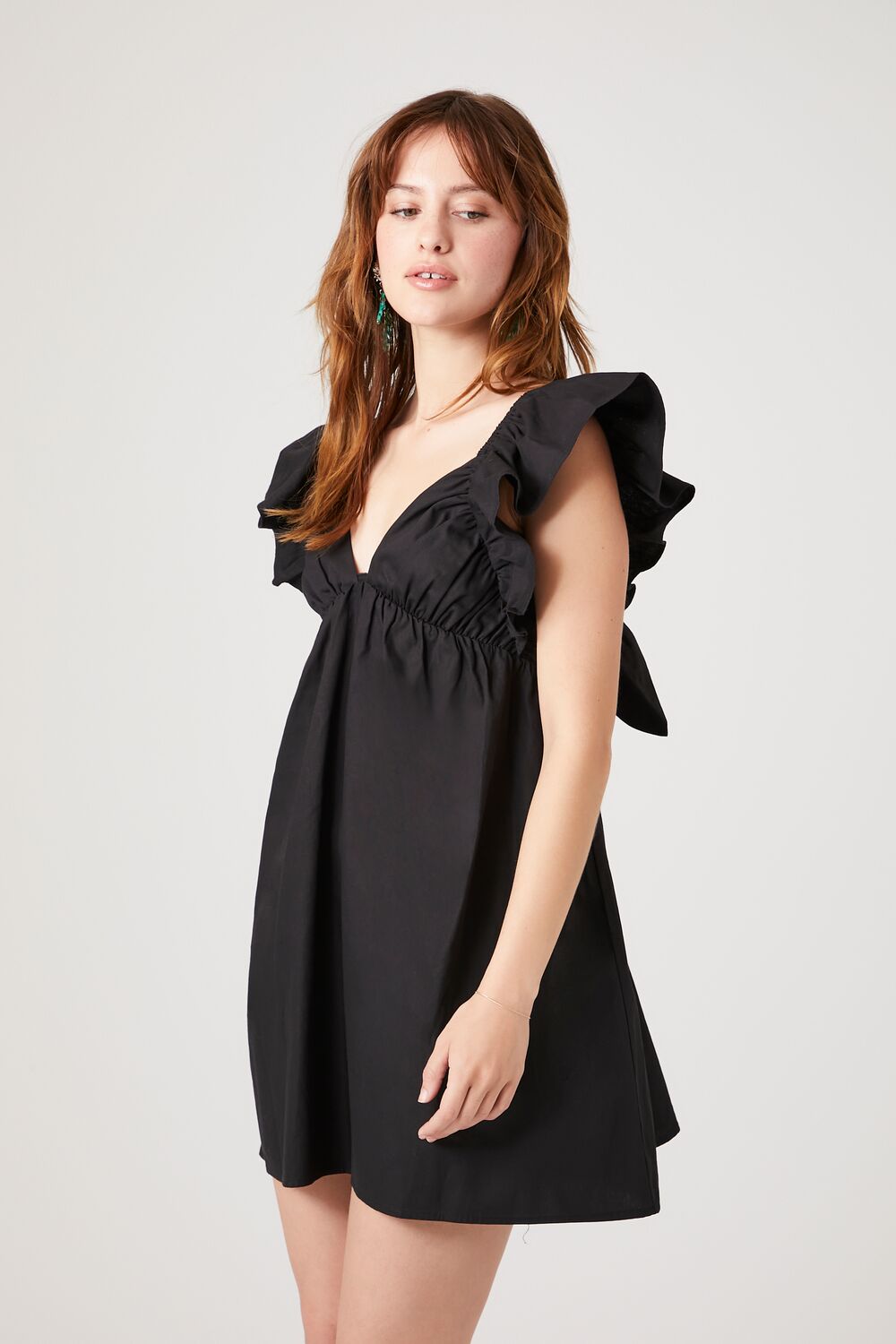 Poplin Ruffled Babydoll Dress