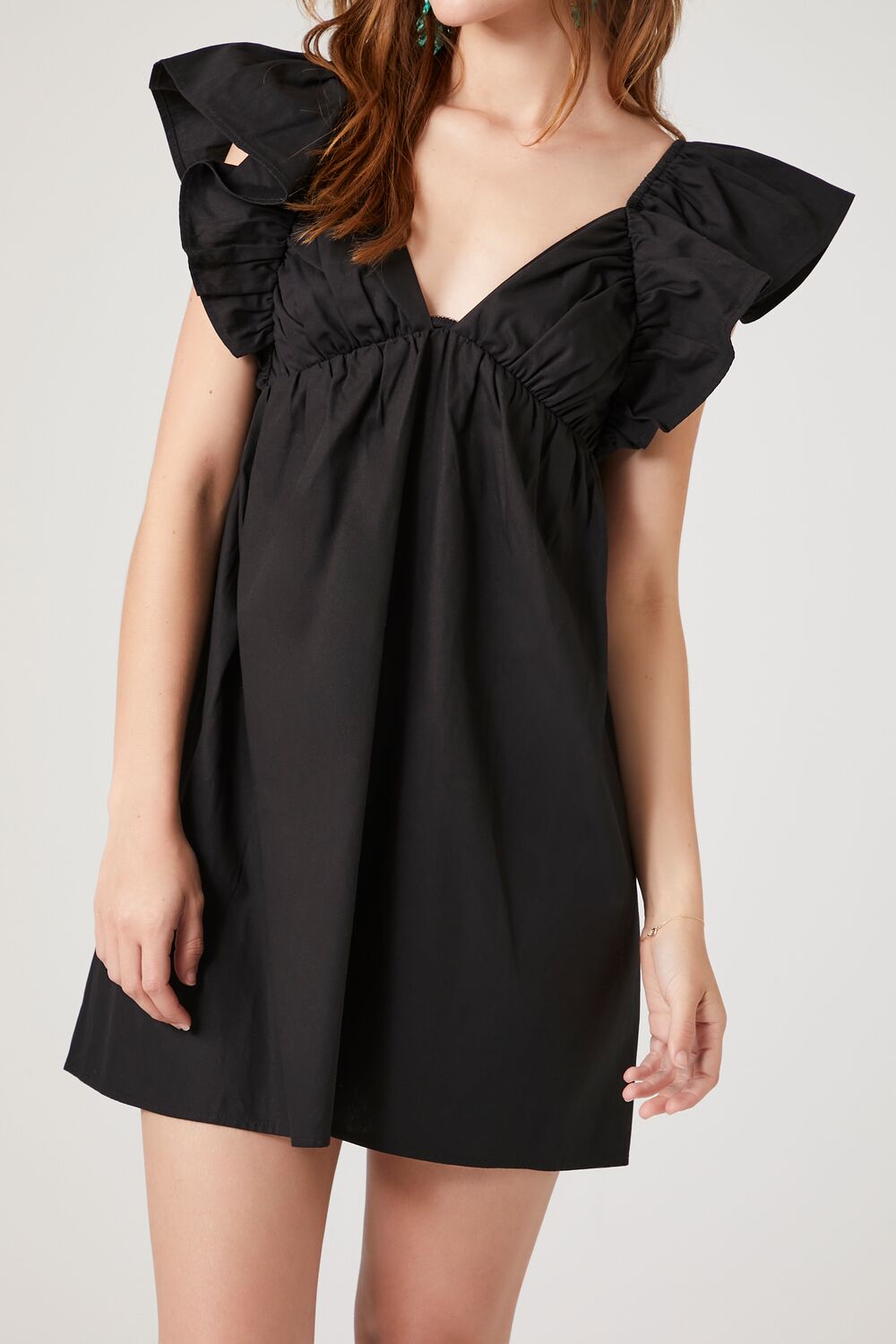 Poplin Ruffled Babydoll Dress