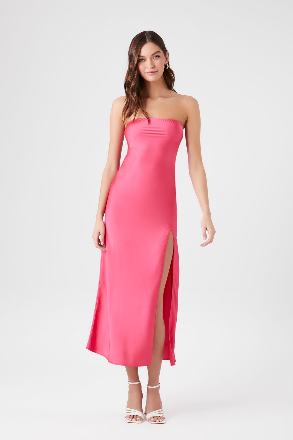 Satin Strapless Maxi Slip Dress