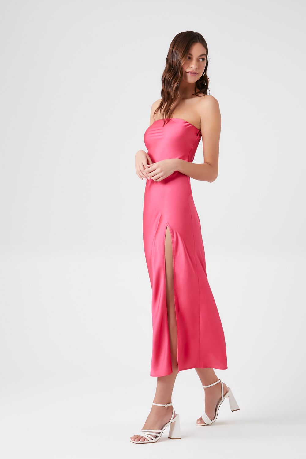 Satin Strapless Maxi Slip Dress