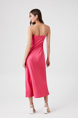 Satin Strapless Maxi Slip Dress