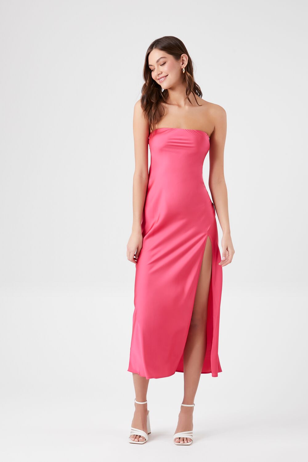 Satin Strapless Maxi Slip Dress