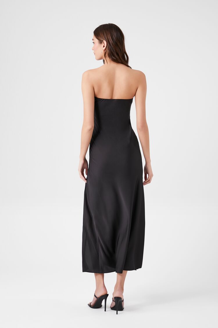 Satin Strapless Maxi Slip Dress