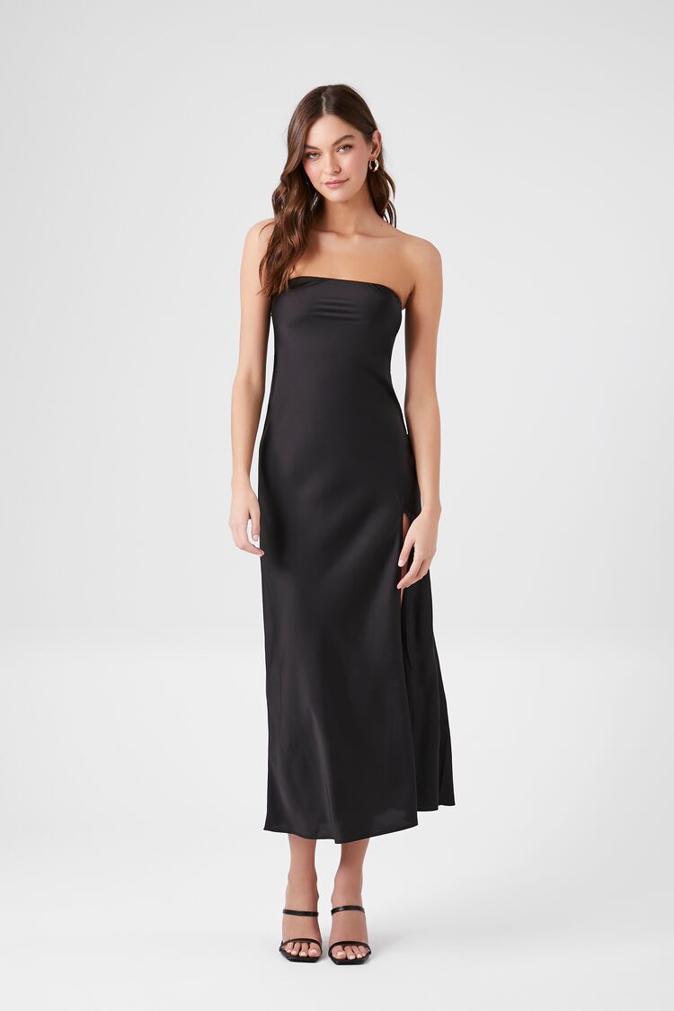 Satin Strapless Maxi Slip Dress