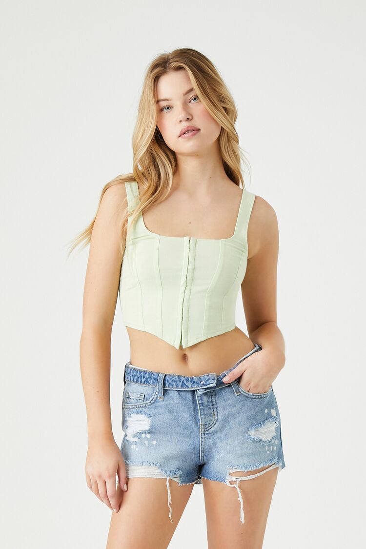 Recycled Cotton Retro High-Rise Denim Shorts