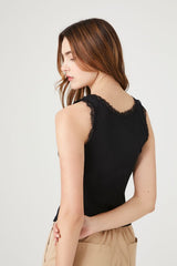 Lace-Trim V-Neck Tank Top