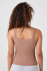 Ruched Lace-Trim Cami