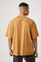 Contrast-Stitch Crew Neck Tee