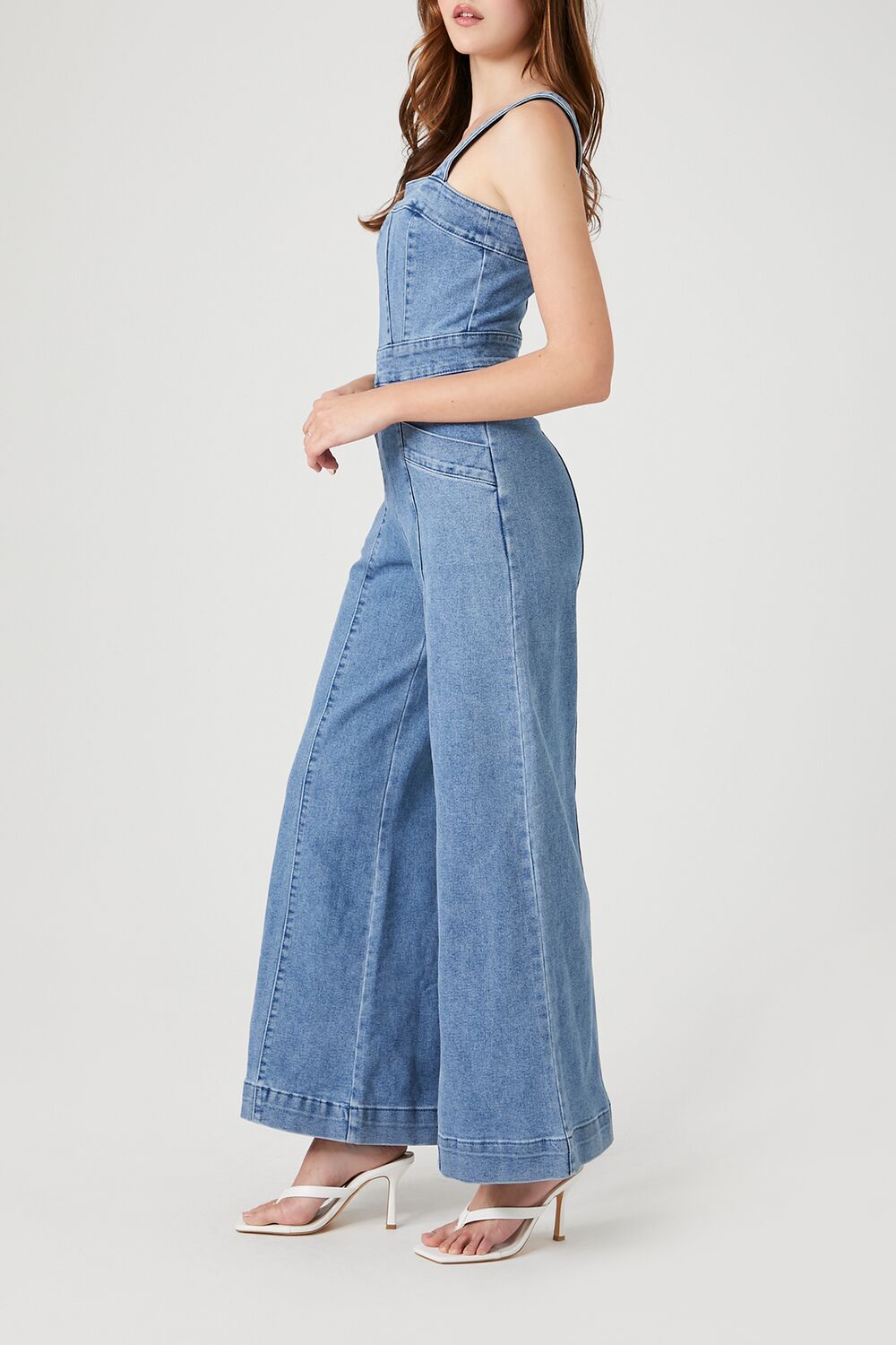 Wide-Leg Denim Overalls