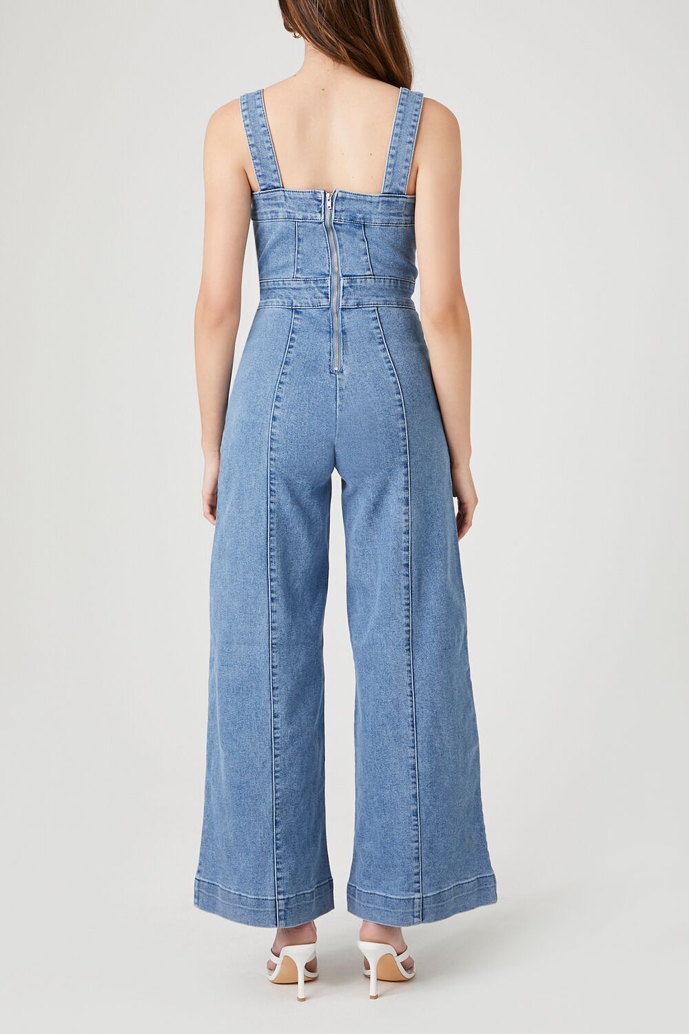 Wide-Leg Denim Overalls