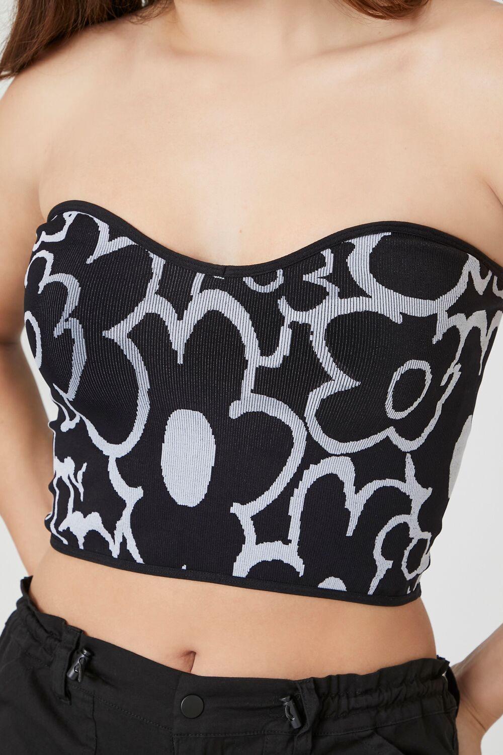Seamless Floral Print Tube Top