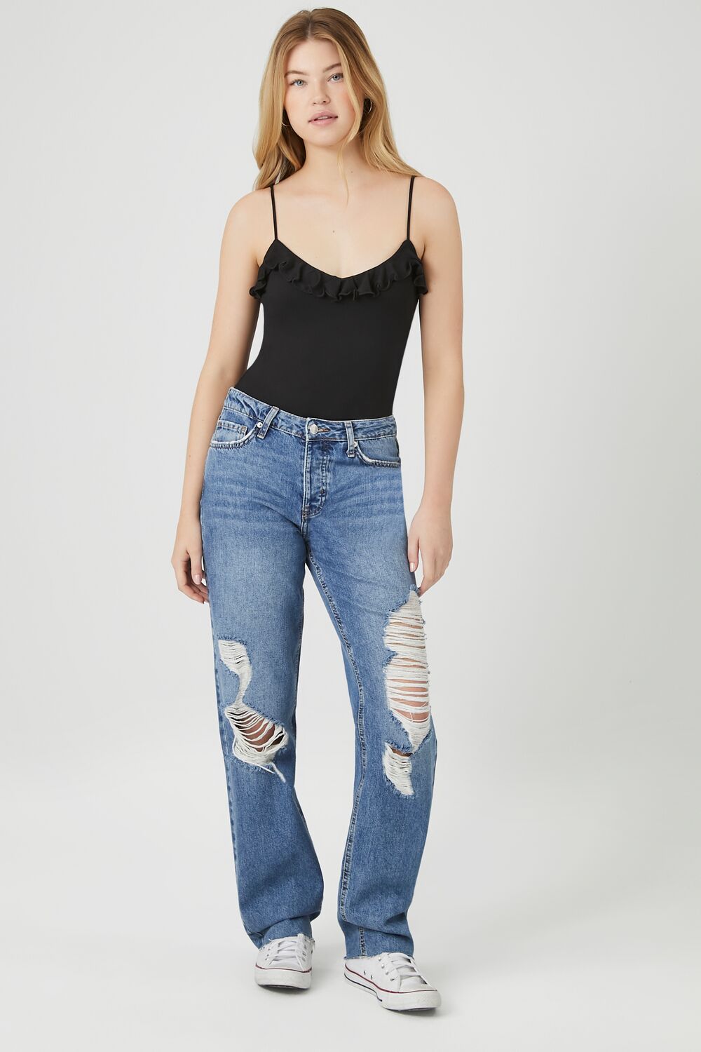 Ruffle-Trim Cami Bodysuit