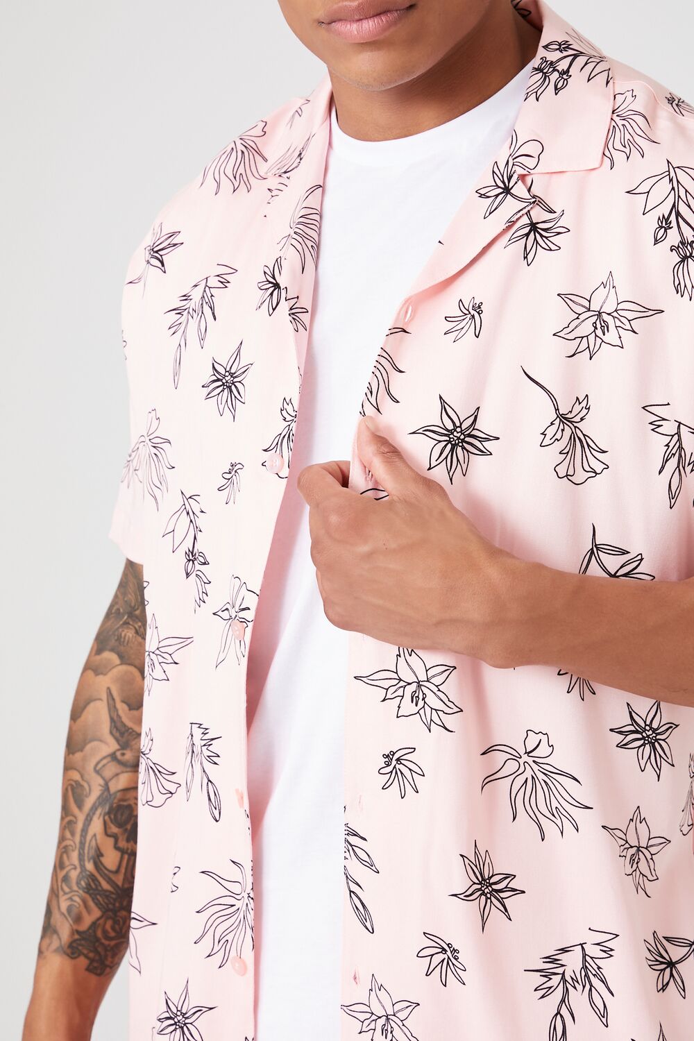 Floral Line Art Graphic Shirt
