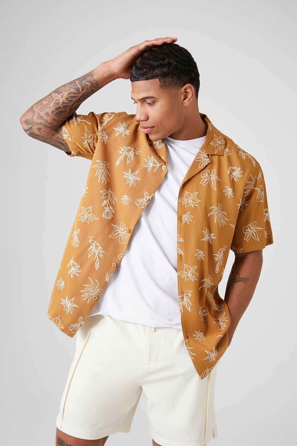 Floral Line Art Graphic Shirt