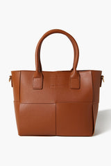Faux Leather Basketwoven Tote Bag